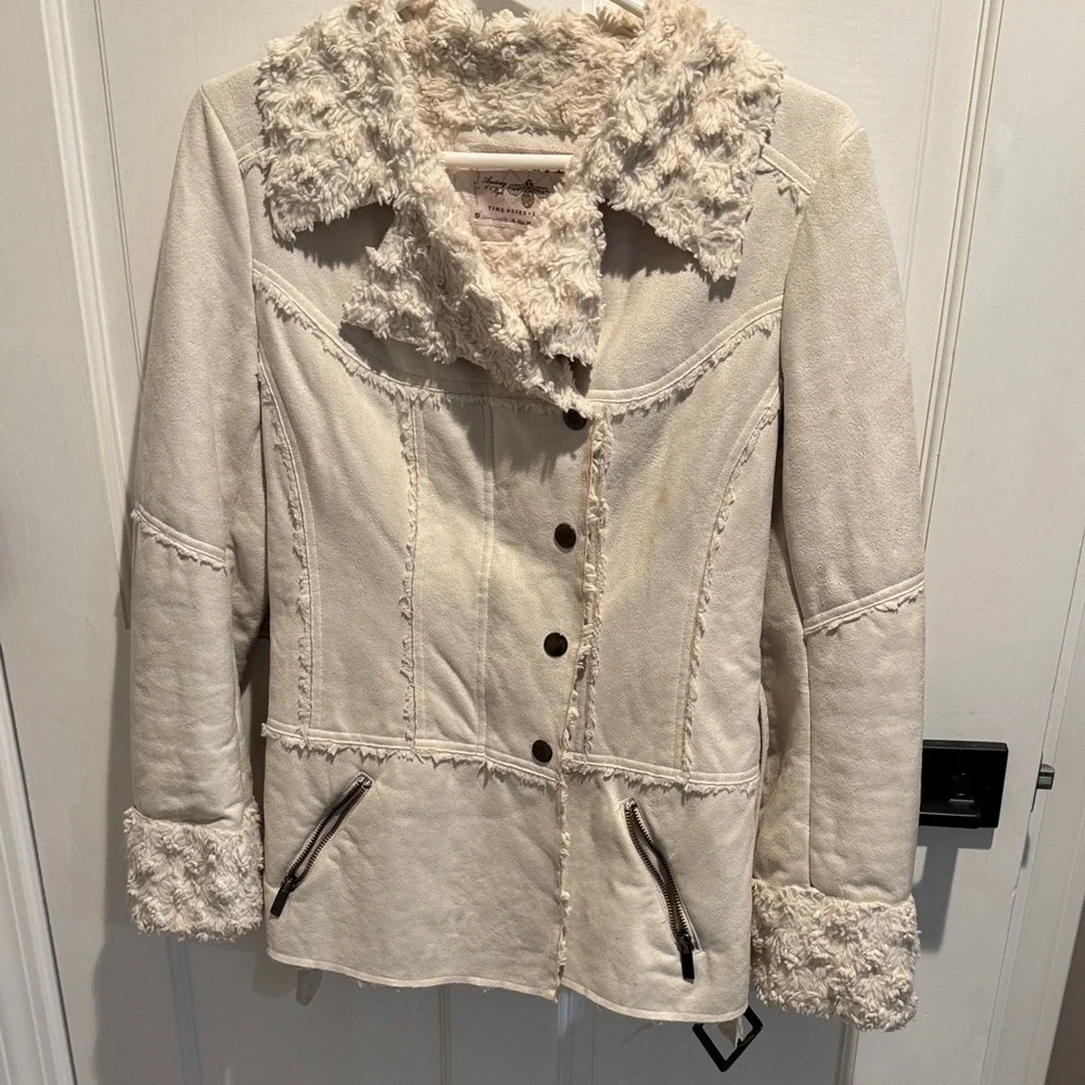 Sugarfly Cream Teddy Jacket with Faux Fur - Picture 6 of 8